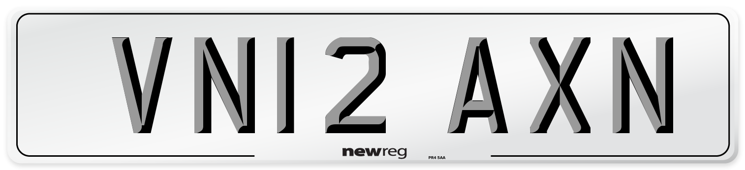 VN12 AXN Number Plate from New Reg